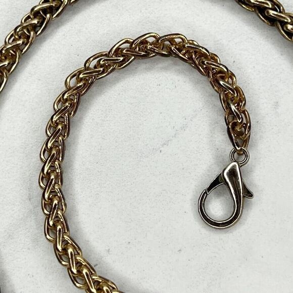 Gold Tone Chain Link Barrel Crossbody Purse Handbag Replacement Strap ✨ - Picture 9 of 12